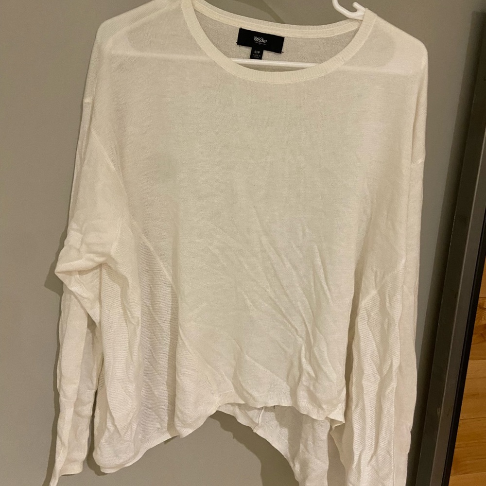 Long sleeve white light sweater